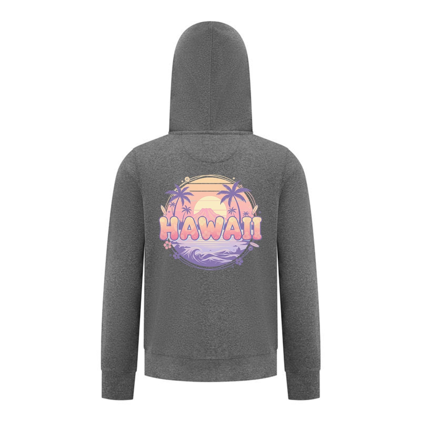 Everyday Kids Hawaii Sunset Zip Up Hoodie – Tropical Beach Palm Tree Sweatshirt
