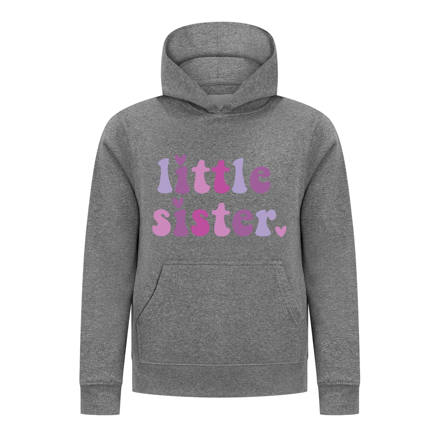 Everyday Kids Little Sister Girls Pullover Hoodie – Cute Pastel Sibling Sweatshirt