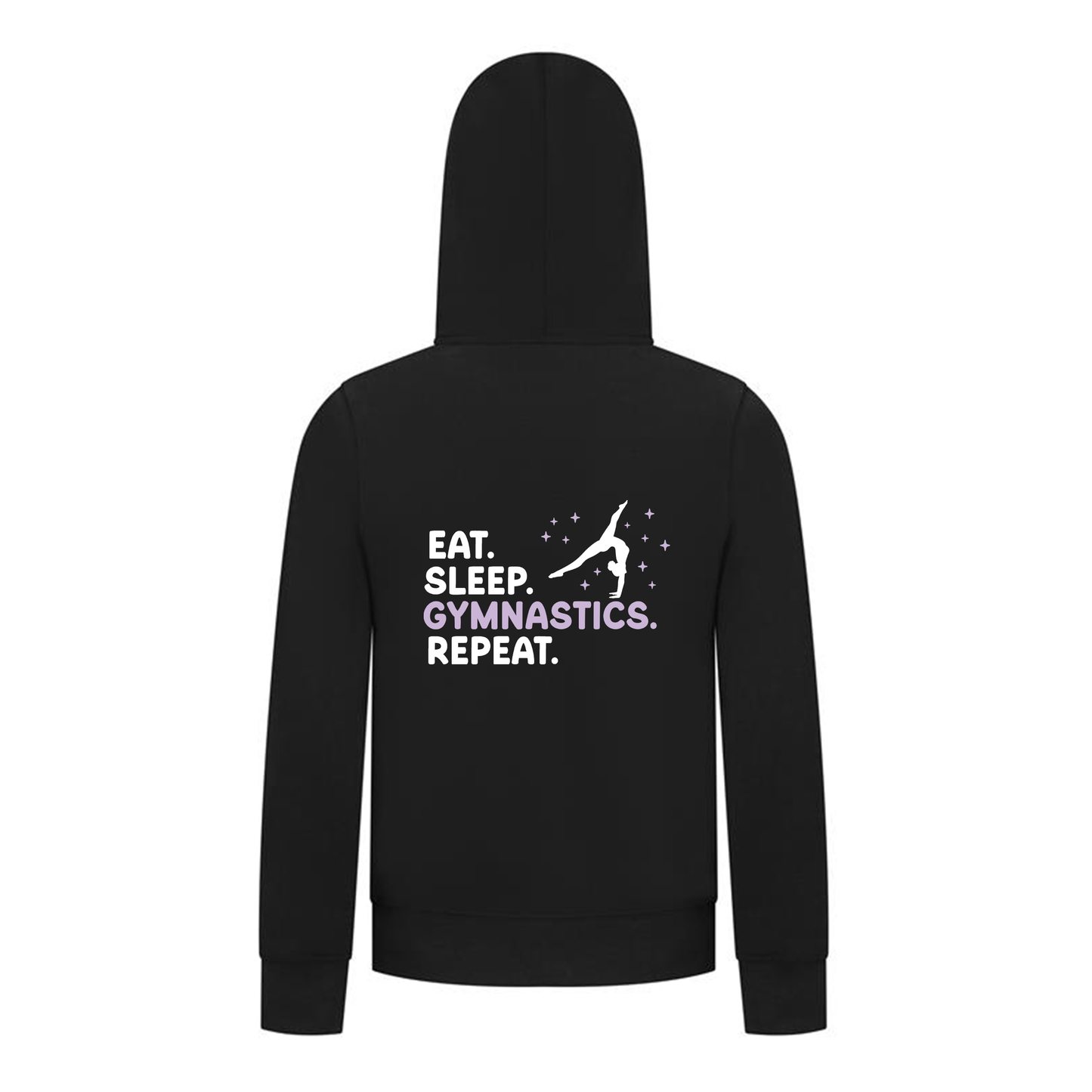 Everyday Kids Gymnastics Collection Girls Zip Up Hoodie – Eat Sleep Gymnastics Graphic Sweatshirt
