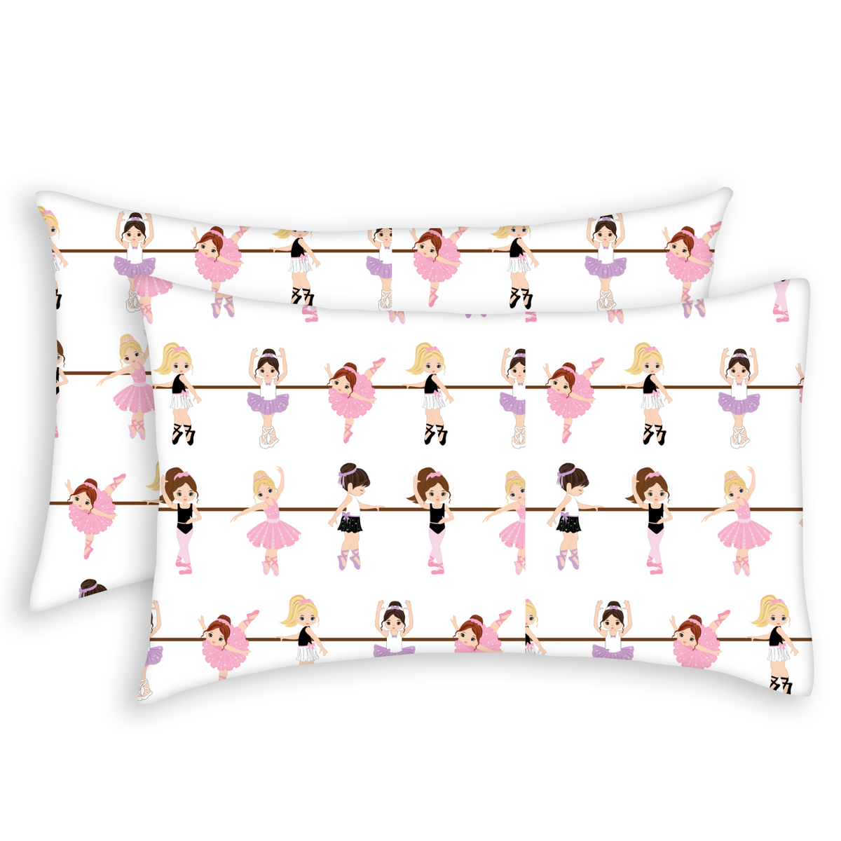 Everyday Kids Soft Microfiber Toddler Pillowcases, 14 x 20 Inches, Born To Dance Ballerina, 2-Pack