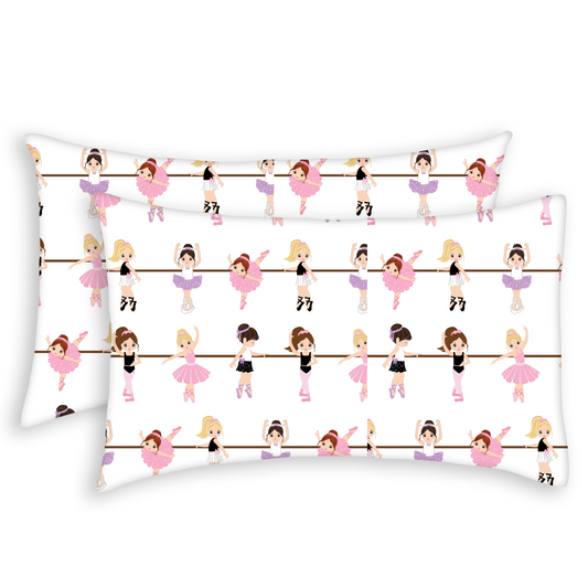 Everyday Kids Soft Microfiber Toddler Pillowcases, 14 x 20 Inches, Born To Dance Ballerina, 2-Pack