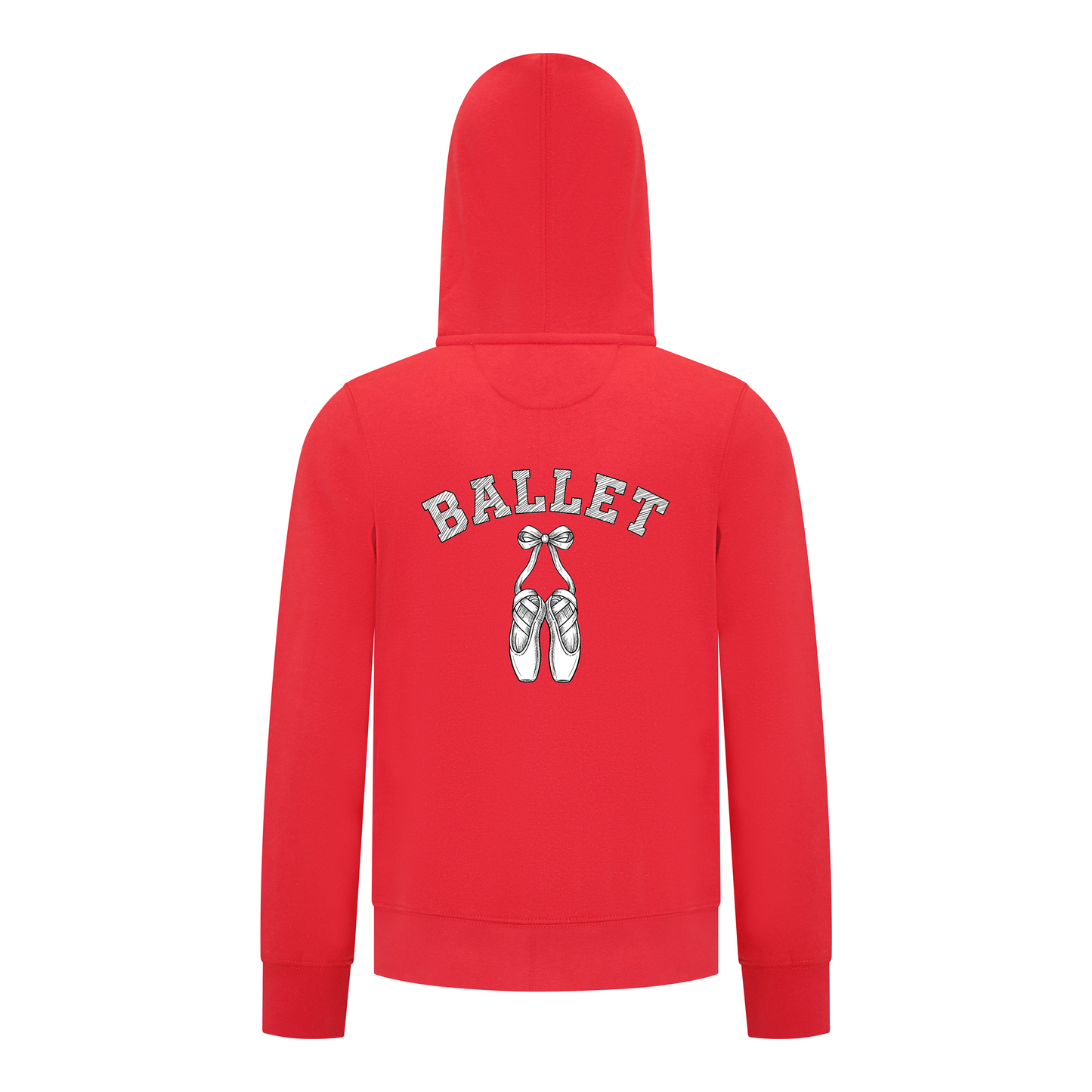 Everyday Kids Ballet Collection Hoodie Girls Zip Up – Pointe Shoe Sketch Design - Graphic Sweatshirt