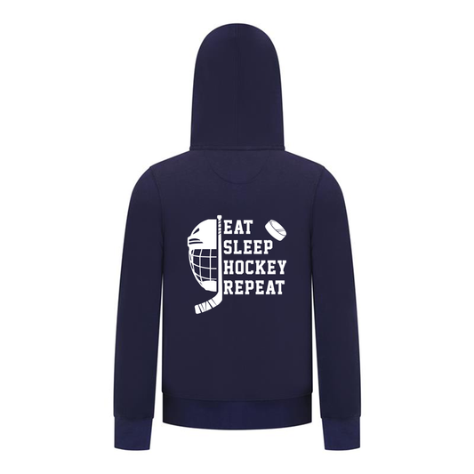 Everyday Kids Hockey Collection Boys Zip Up Hoodie – Eat Sleep Hockey Repeat Graphic Sweatshirt
