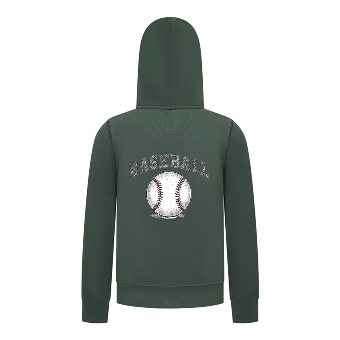 Everyday Kids Baseball Boys Zip Up Hoodie – Classic Sketch Baseball Sweatshirt