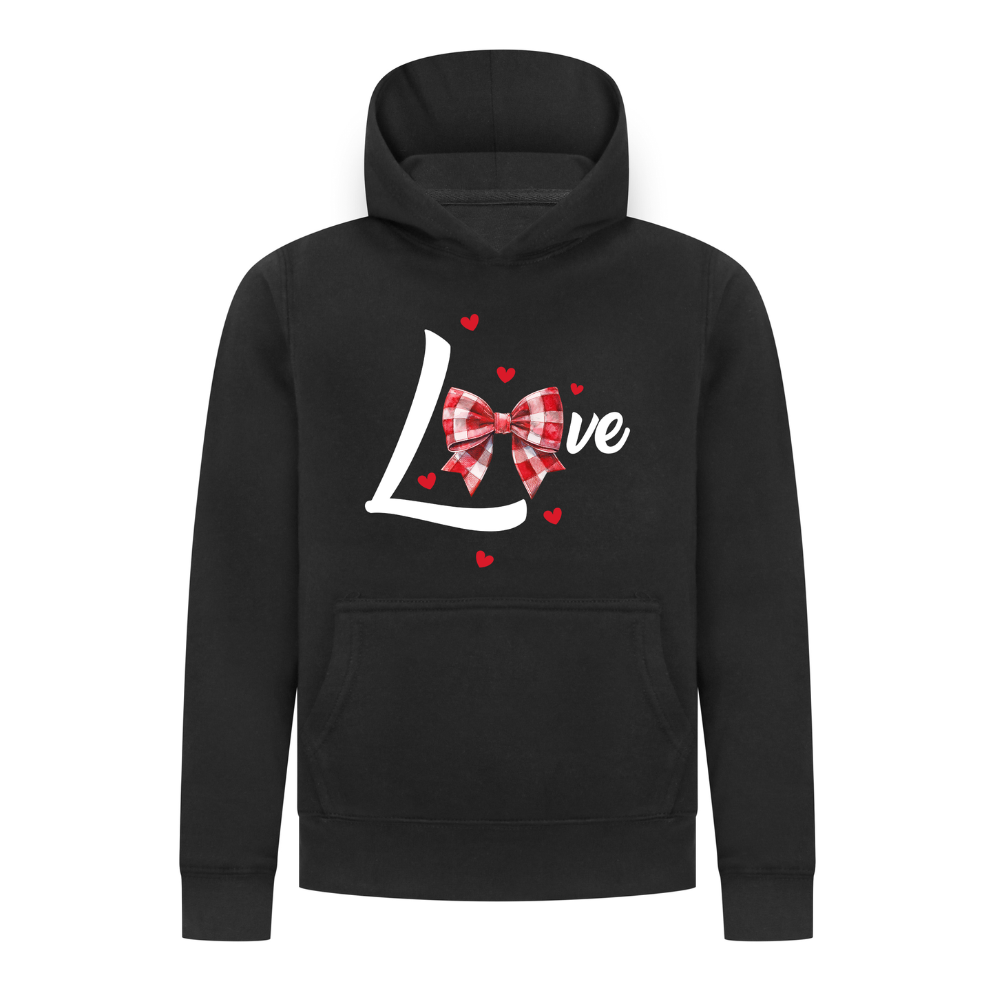 Everyday Kids LOVE Bow & Hearts Girls Pullover – Gingham Bow Heart Graphic Sweatshirt