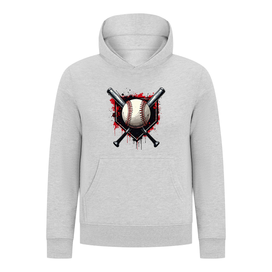 Everyday Kids Baseball Boys Pullover Hoodie – Bold Home Plate, Crossed Bat & Baseball Sweatshirt