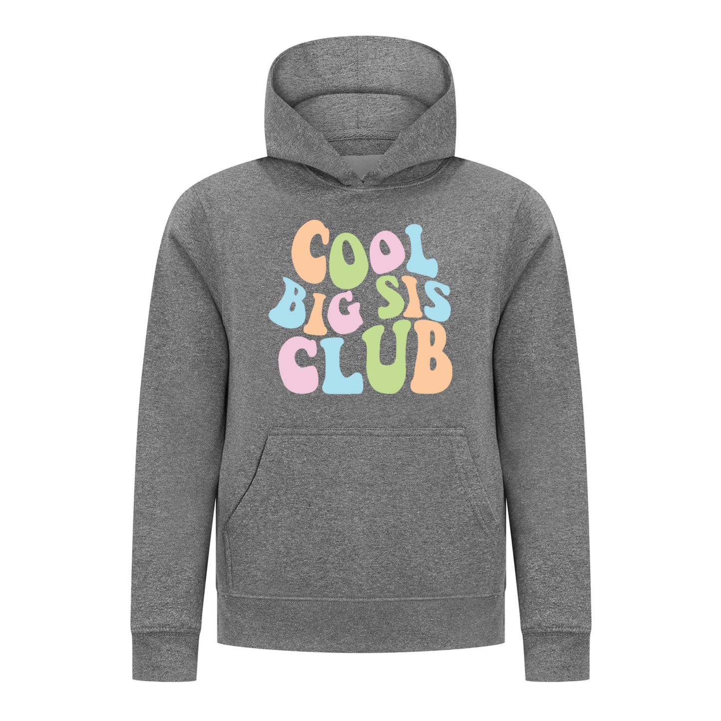 Everyday Kids Cool Big Sis Club Girls Pullover Hoodie – Colorful Sibling Sweatshirt