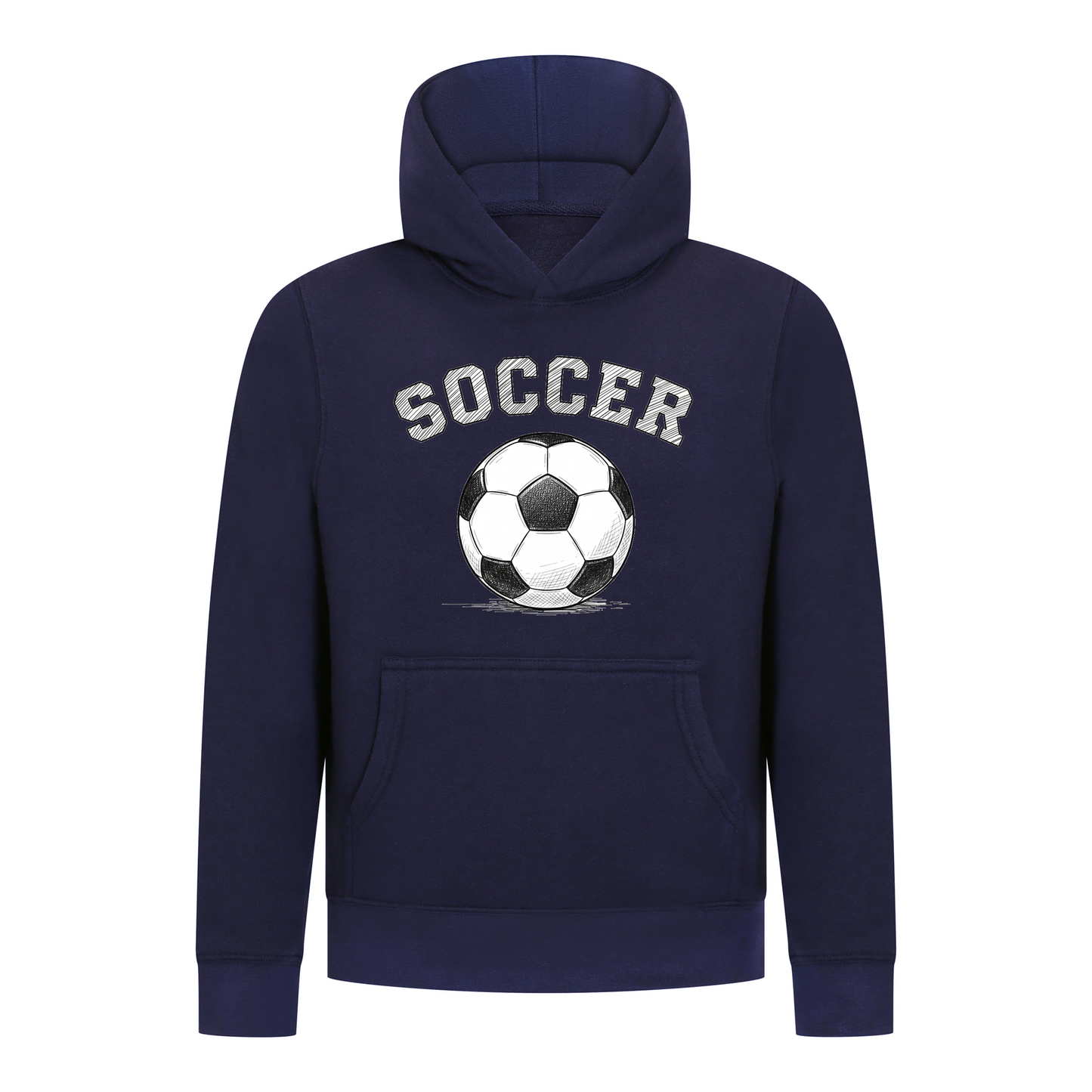 Everyday Kids Sports Collection Soccer Pullover Hoodie – Vintage Sketch Graphic Sweatshirt