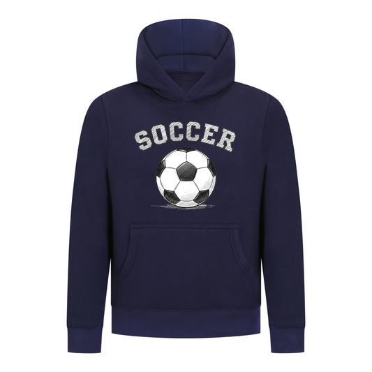 Everyday Kids Sports Collection Soccer Pullover Hoodie – Vintage Sketch Graphic Sweatshirt