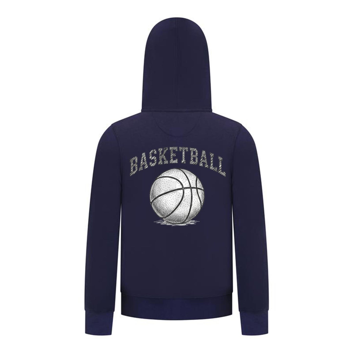 Everyday Kids Basketball Zip Up Hoodie – Classic Sketch Basketball Graphic Sweatshirt