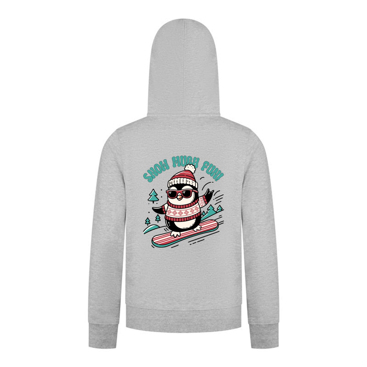 Everyday Kids Christmas Collection Snow Much Fun Boys Zip Up Hoodie – Holiday Penguin Sweatshirt