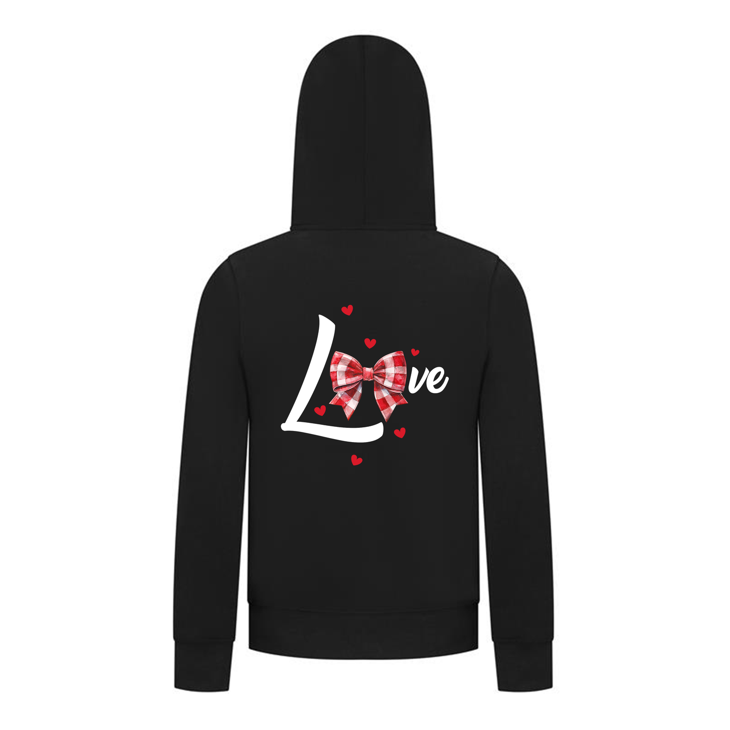 Everyday Kids LOVE Bow & Hearts Girls Zip Up – Gingham Bow Heart Graphic Sweatshirt