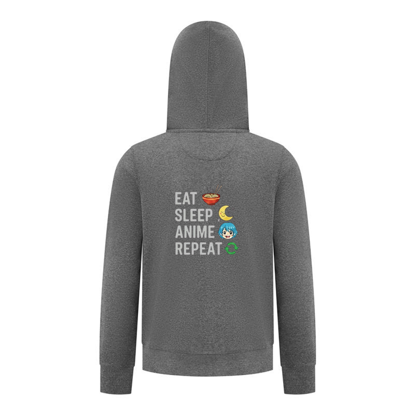 Everyday Kids Anime Collection Boys Zip Up Hoodie – Soft, Cozy Sweatshirt with Cute Ramen & Moon Design