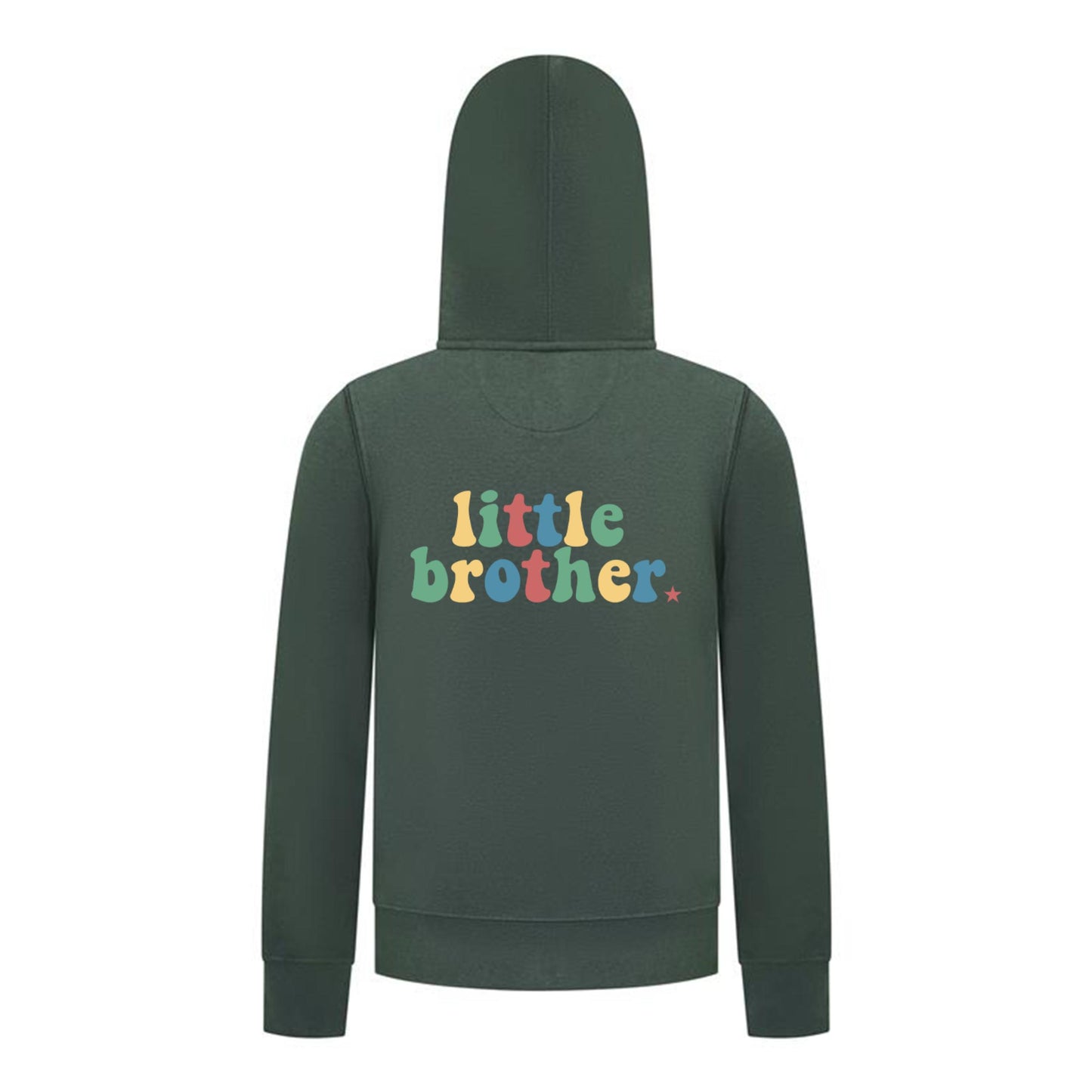 Everyday Kids Little Brother Boys Zip Up Hoodie – Cute Retro Sibling Sweatshirt