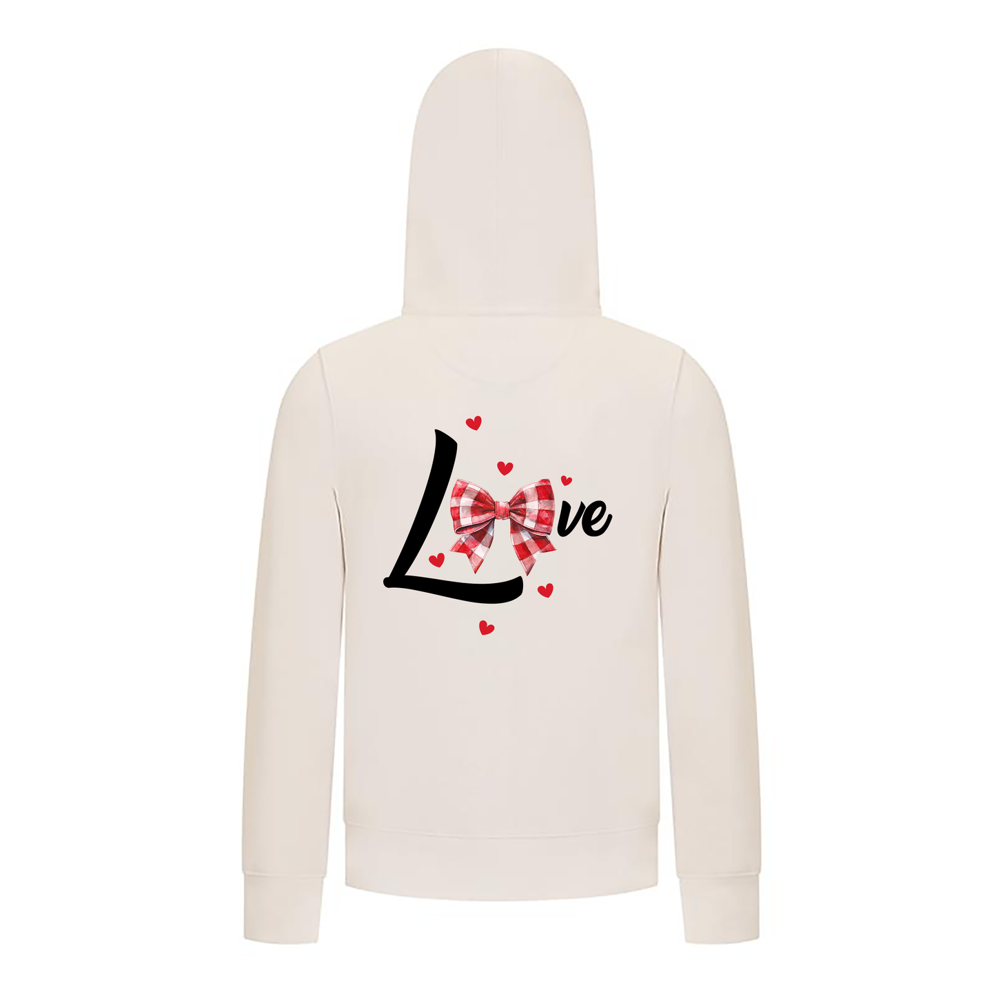 Everyday Kids LOVE Bow & Hearts Girls Zip Up – Gingham Bow Heart Graphic Sweatshirt