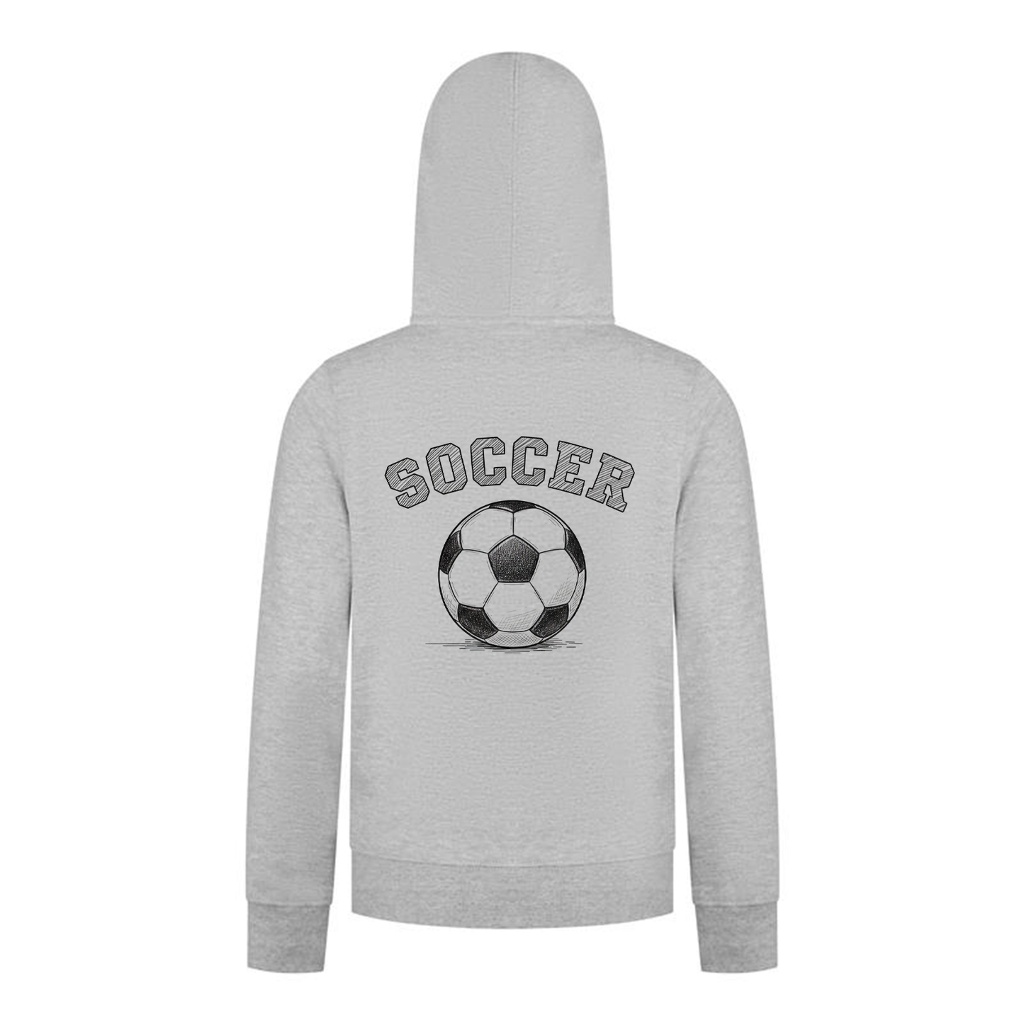 Everyday Kids Sports Collection Soccer Zip Up Hoodie – Vintage Sketch Graphic Sweatshirt