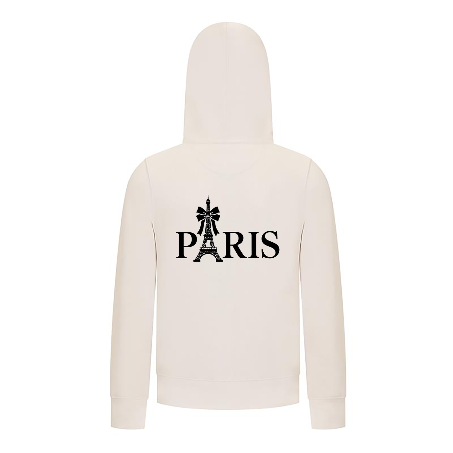 Everyday Kids Paris Bow Girls Zip Up Hoodie – Black Eiffel Tower City Graphic Sweatshirt