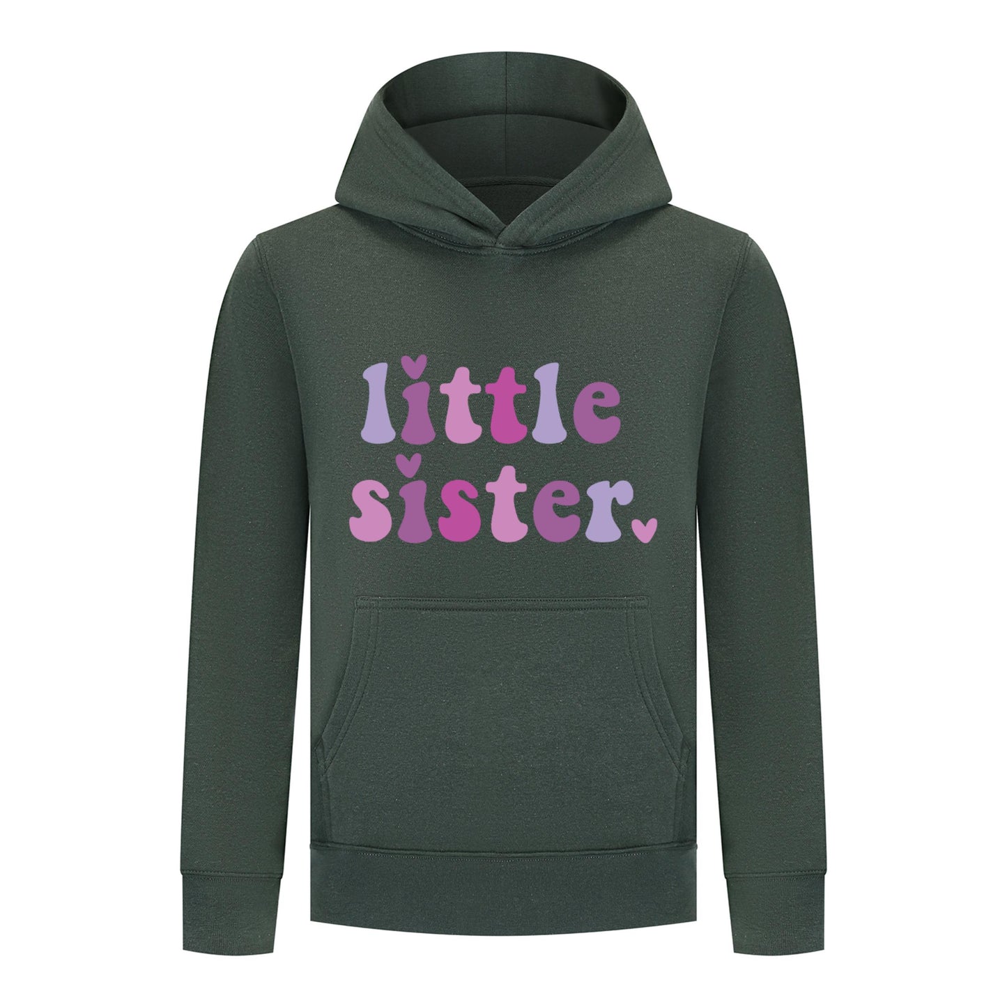 Everyday Kids Little Sister Girls Pullover Hoodie – Cute Pastel Sibling Sweatshirt