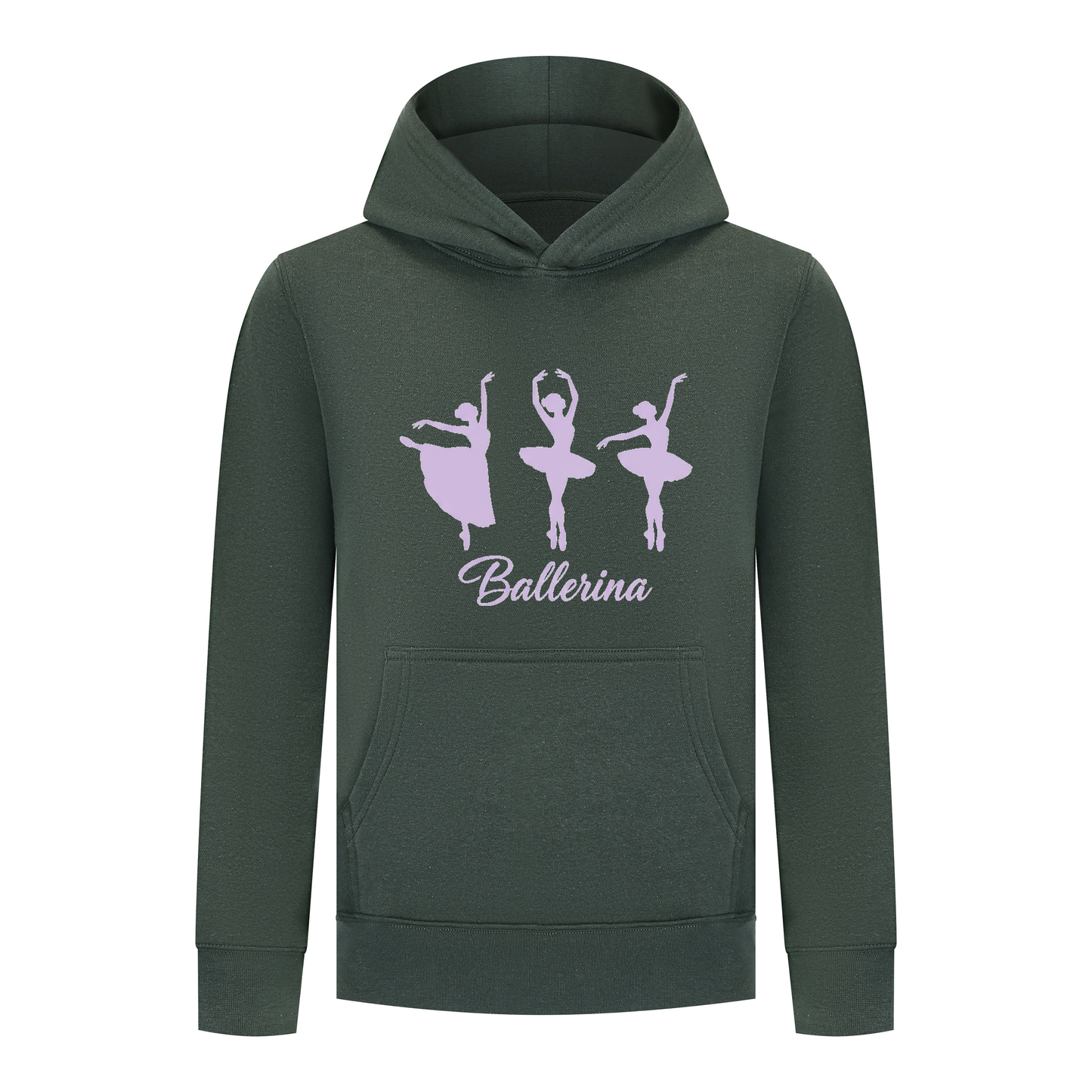Everyday Kids Ballerina Girls Pullover Hoodie – Purple Dancer Silhouette Ballet Sweatshirt