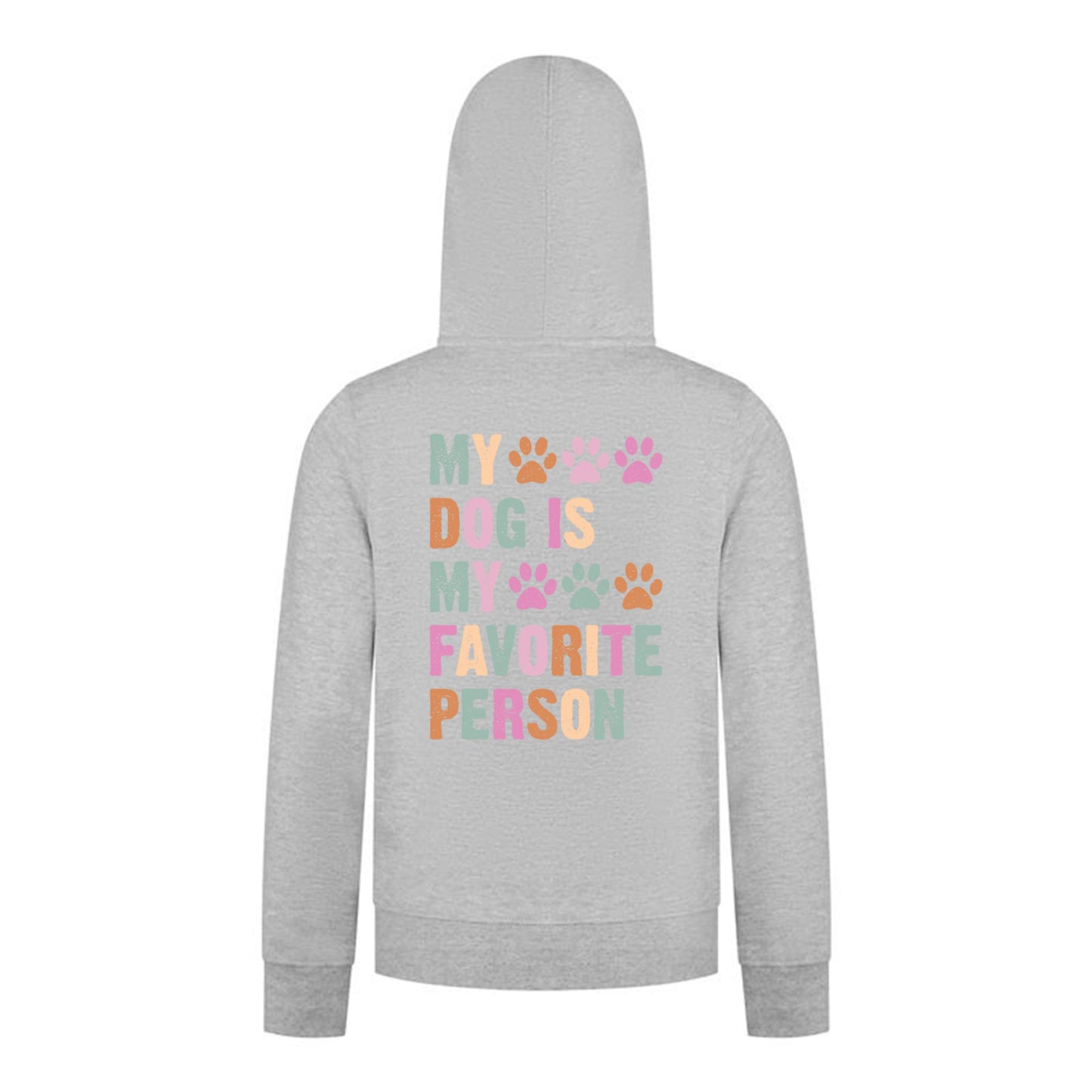 Everyday Kids My Dog Is My Favorite Person Girls Zip Up Hoodie – Cute Pet Lover Sweatshirt