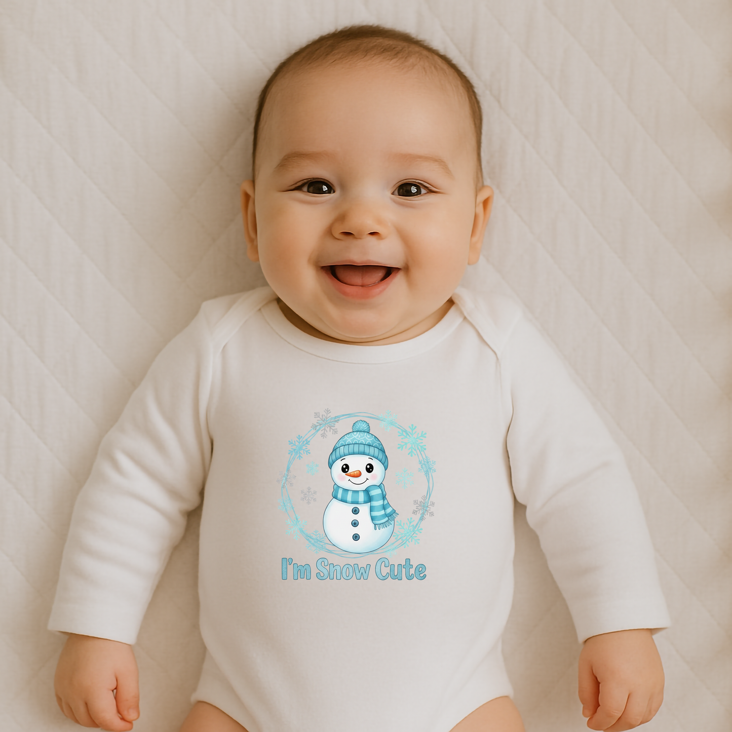 Everyday Kids Christmas Collection I’m Snow Cute Baby Onesie – Winter Snowman Graphic Bodysuit