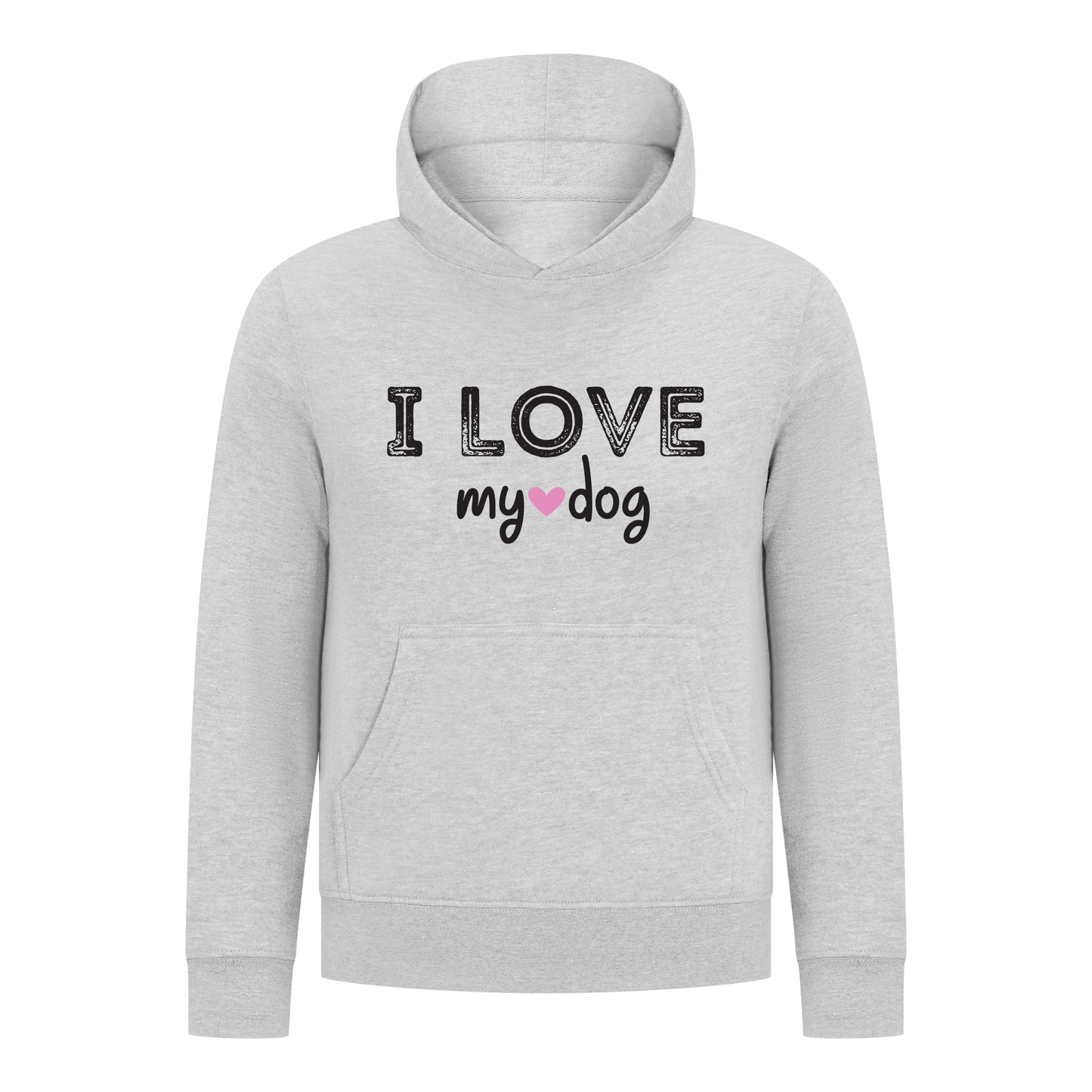 Everyday Kids Girls Collection I Love My Dog Pullover Hoodie – Cozy Pet Lover Graphic Long Sleeve Sweatshirt