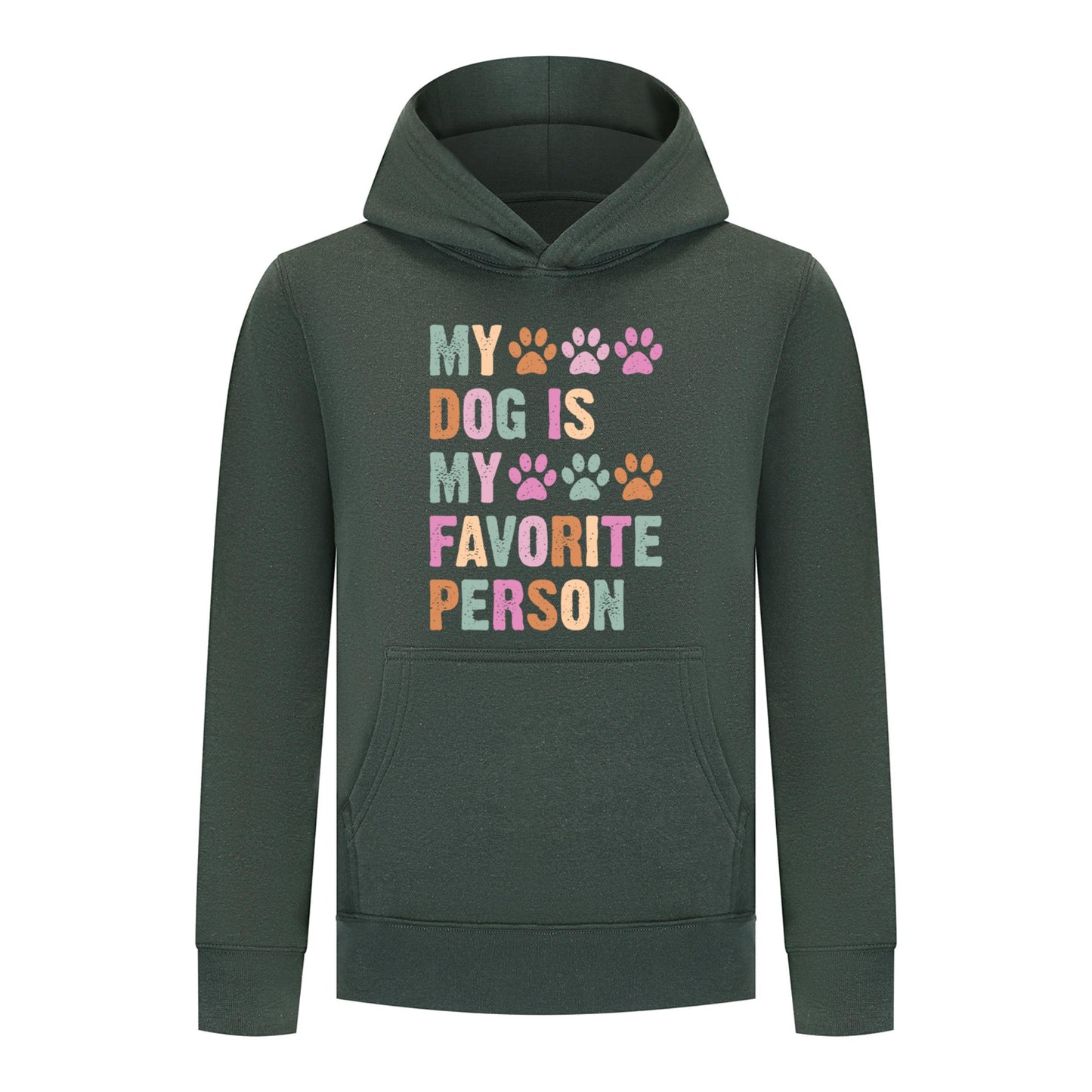 Everyday Kids My Dog Is My Favorite Person Girls Pullover Hoodie – Cute Pet Lover Sweatshirt