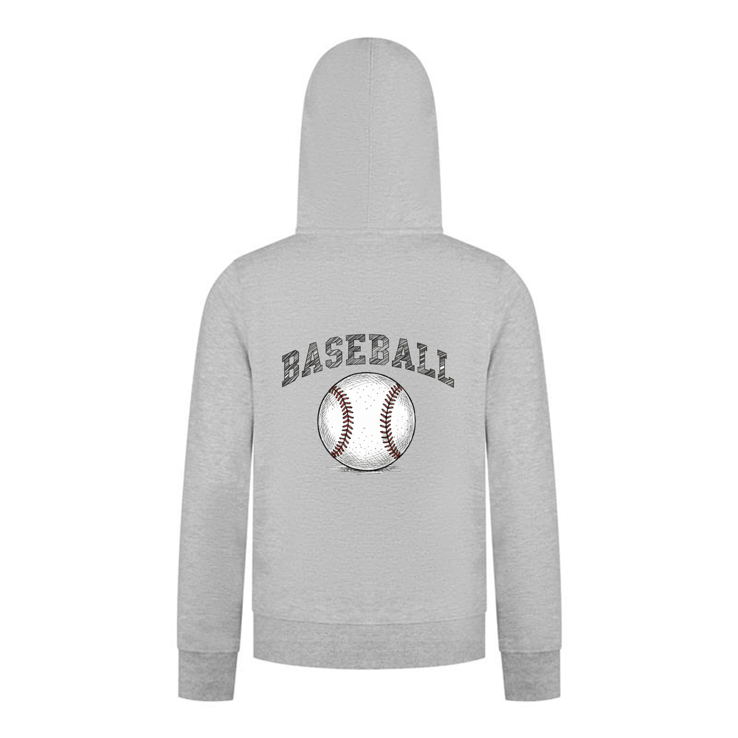 Everyday Kids Baseball Boys Zip Up Hoodie – Classic Sketch Baseball Sweatshirt