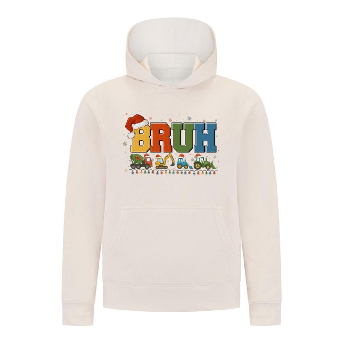 Everyday Kids Christmas Collection BRUH Construction Truck Boys Pullover Hoodie – Holiday Sweatshirt