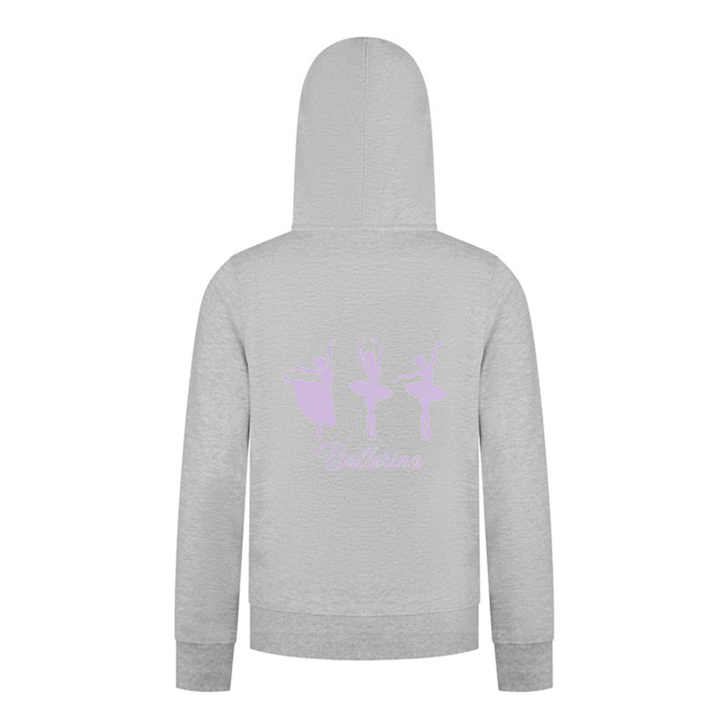 Everyday Kids Ballerina Girls Zip Up Hoodie – Purple Dancer Silhouette Ballet Sweatshirt