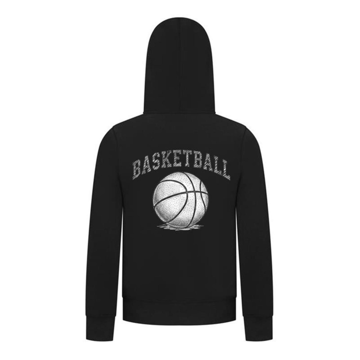 Everyday Kids Basketball Zip Up Hoodie – Classic Sketch Basketball Graphic Sweatshirt