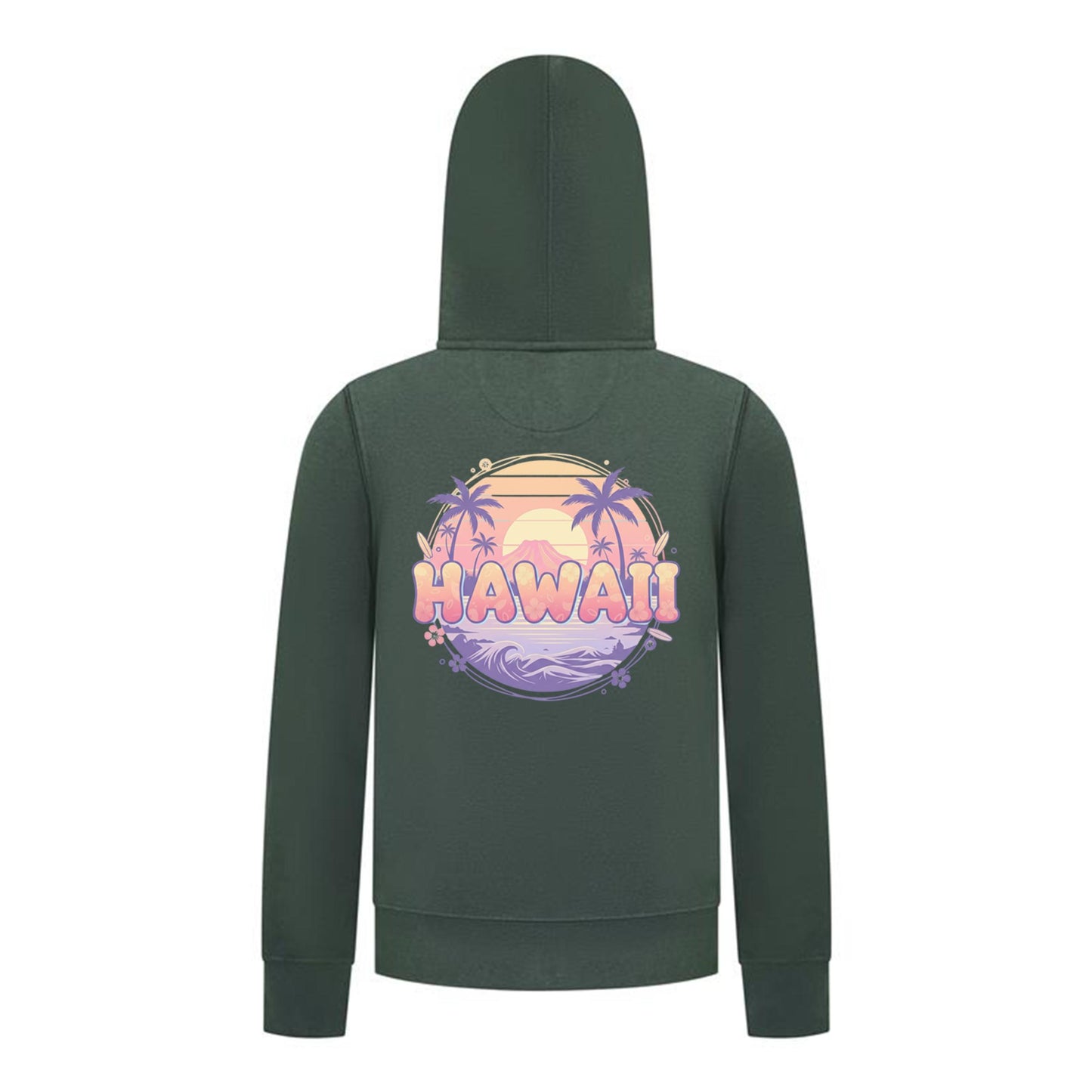 Everyday Kids Hawaii Sunset Zip Up Hoodie – Tropical Beach Palm Tree Sweatshirt