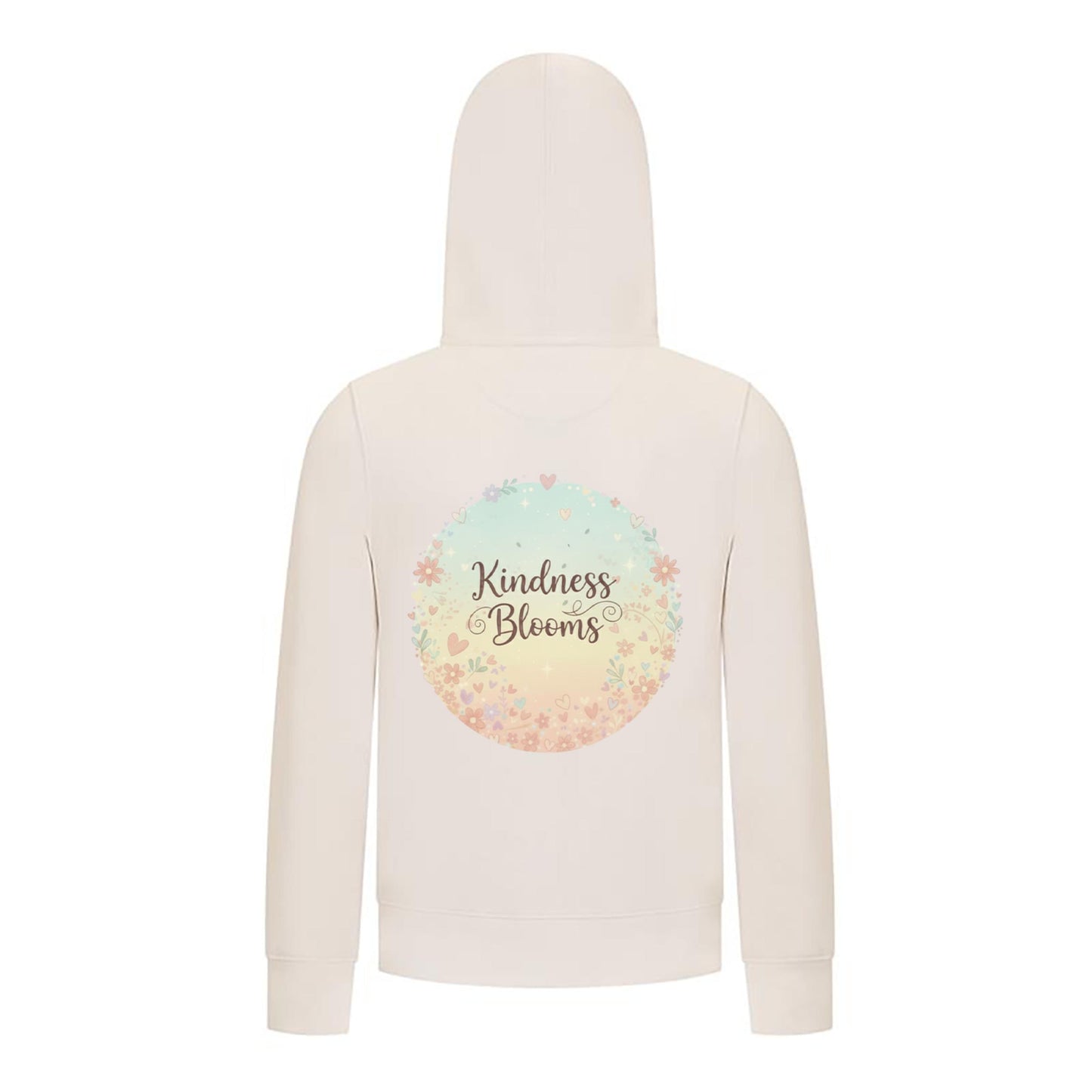 Everyday Kids “Kindness Blooms” Girls Zip Up Hoodie – Pastel Floral Positive Sweatshirt