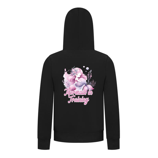 Everyday Kids Mermaid Collection Mermaid in Training Girls Zip Up Hoodie – Cute Mermaid Graphic Sweatshirt
