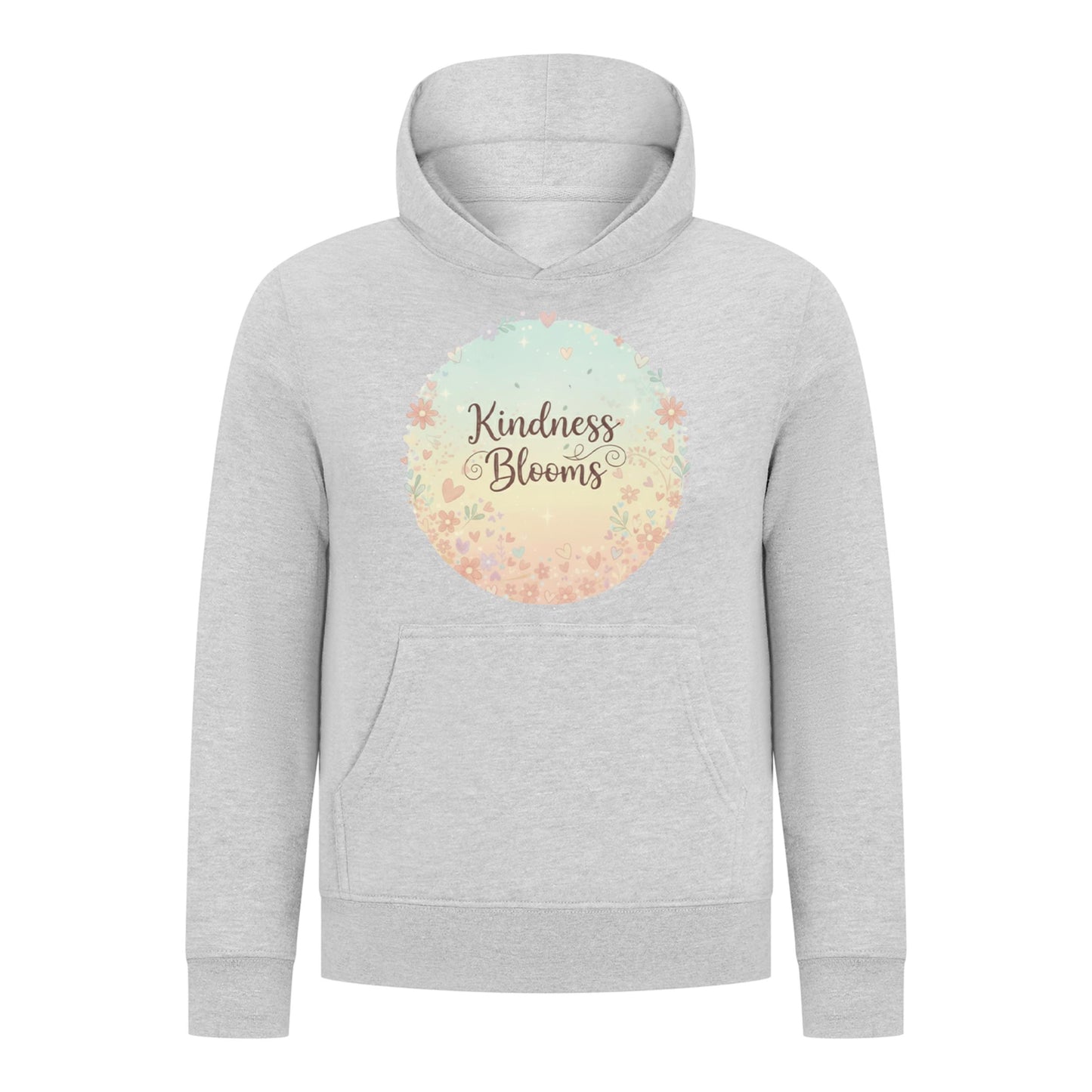 Everyday Kids “Kindness Blooms” Girls Pullover Hoodie – Pastel Floral Positive Sweatshirt