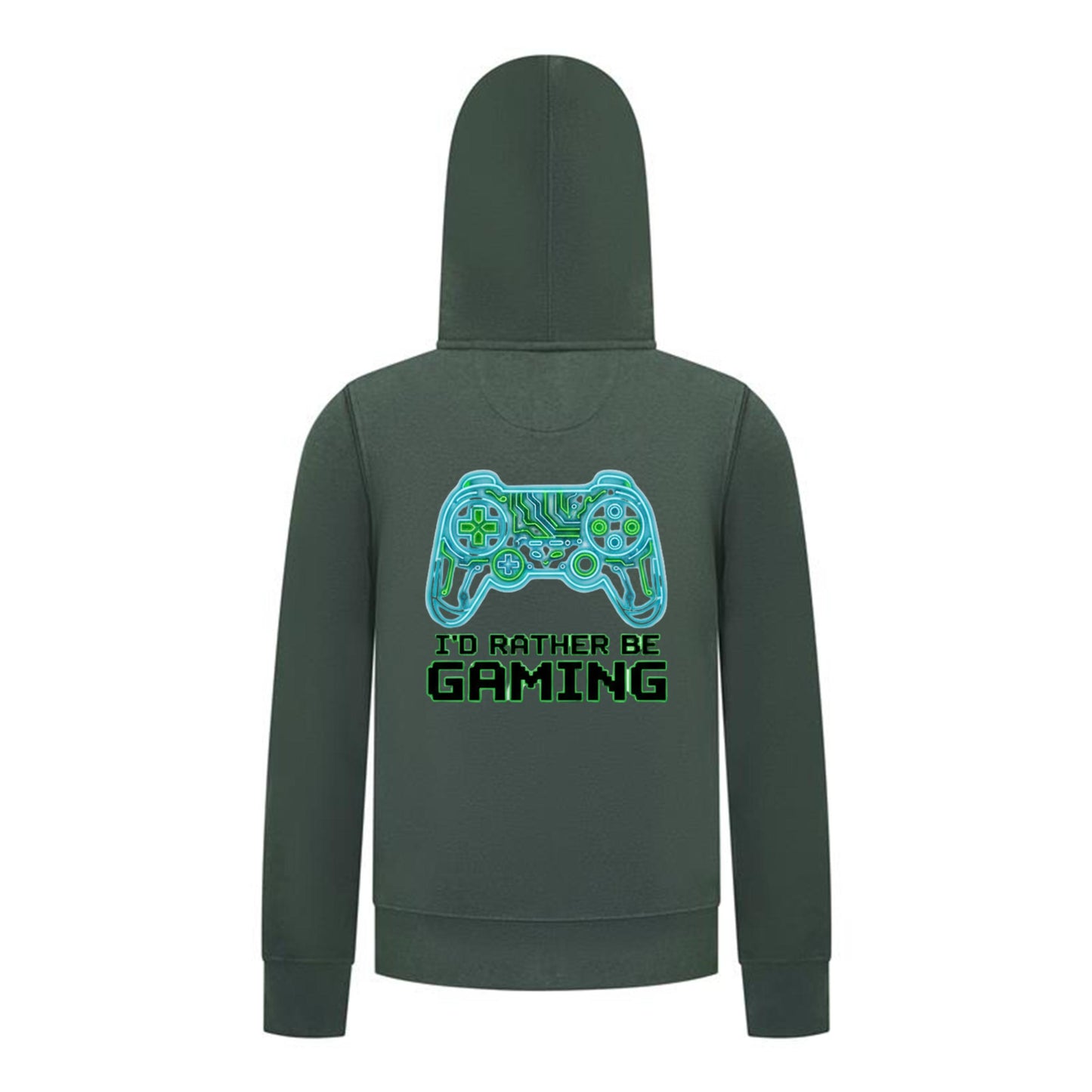 Everyday Kids “I’d Rather Be Gaming” Zip Up Hoodie – Cool Video Game Controller Sweatshirt
