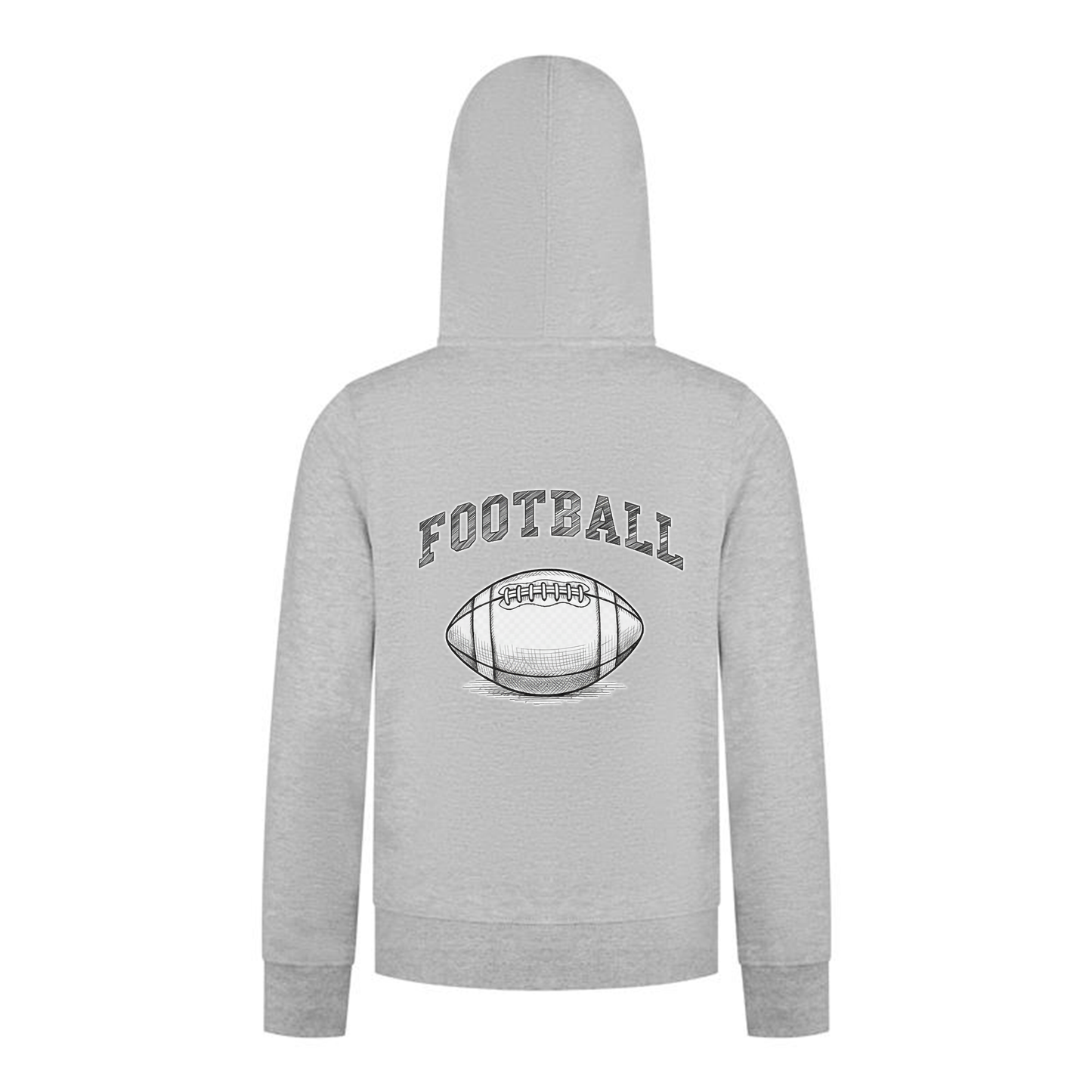 Everyday Kids Sports Collection Football Boys Zip Up Hoodie – Vintage Sketch Graphic Sweatshirt