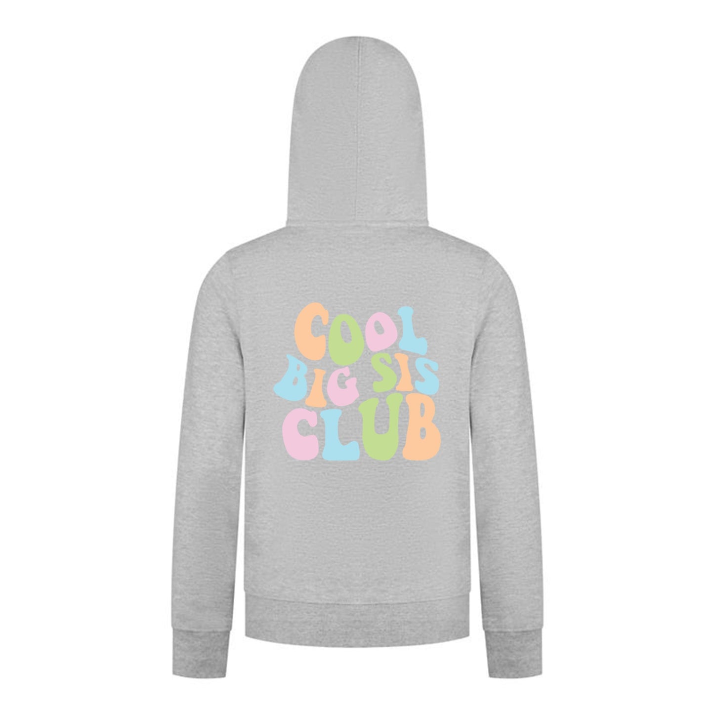 Everyday Kids Cool Big Sis Club Girls Zip Up Hoodie – Colorful Sibling Sweatshirt