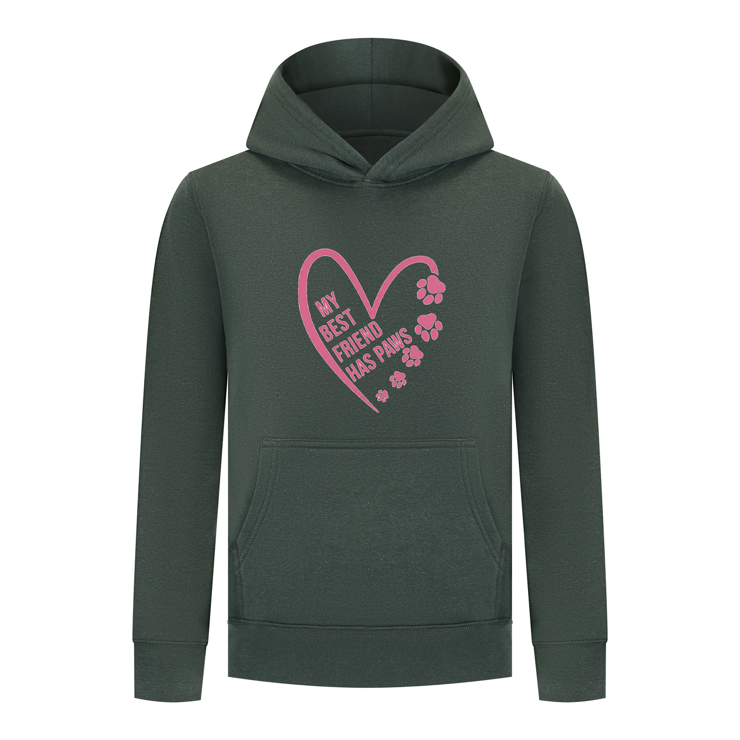 Everyday Kids Girls Collection My Best Friend Has Paws Pullover Hoodie – Cozy Pet Lover Graphic Long Sleeve Sweatshirt