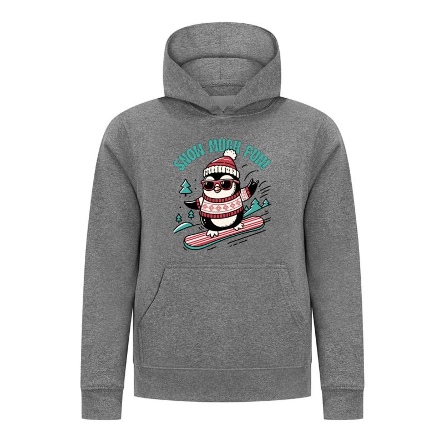 Everyday Kids Christmas Collection Snow Much Fun Boys Pullover Hoodie – Holiday Penguin Sweatshirt