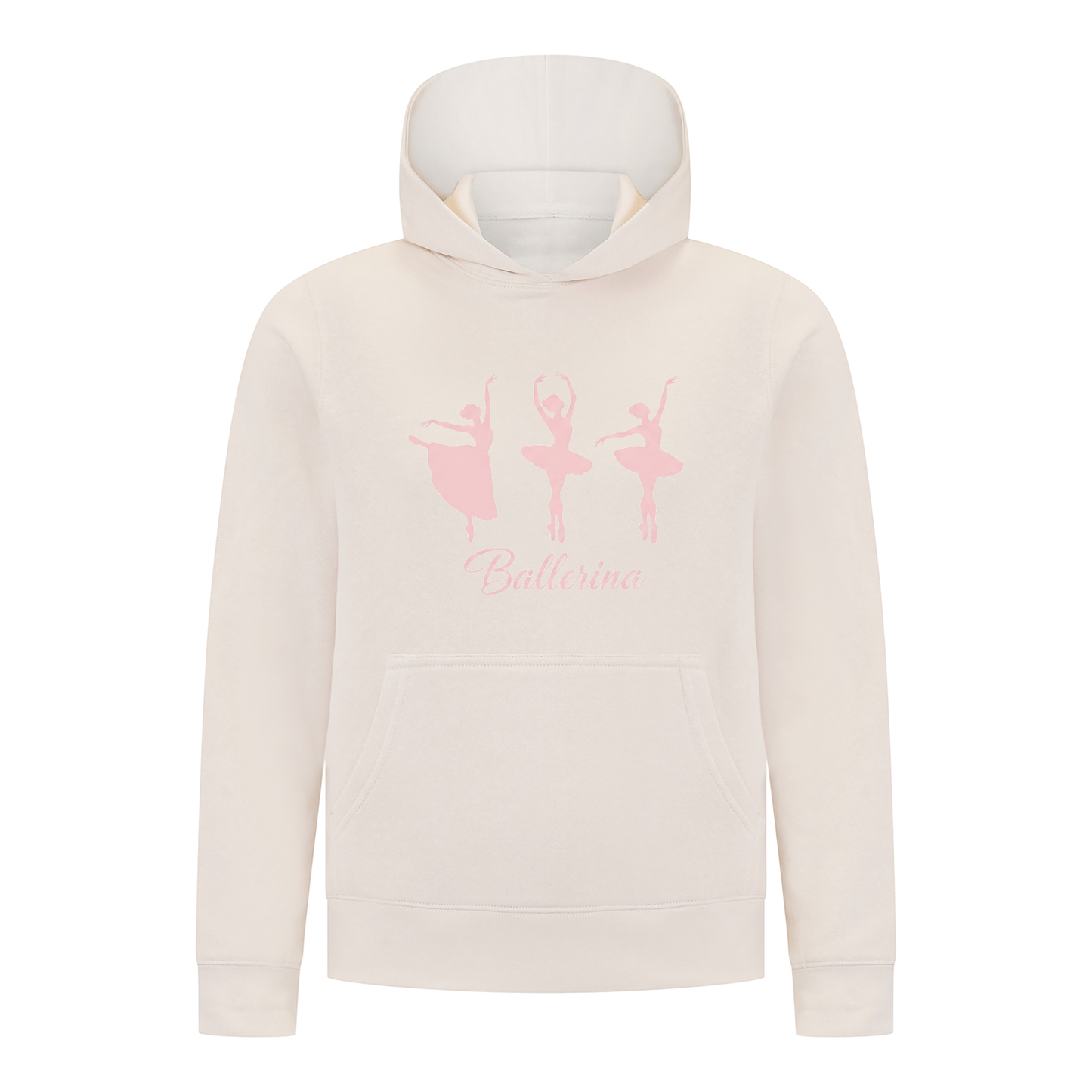 Everyday Kids Ballerina Girls Pullover Hoodie – Pink Dancer Silhouette Ballet Sweatshirt