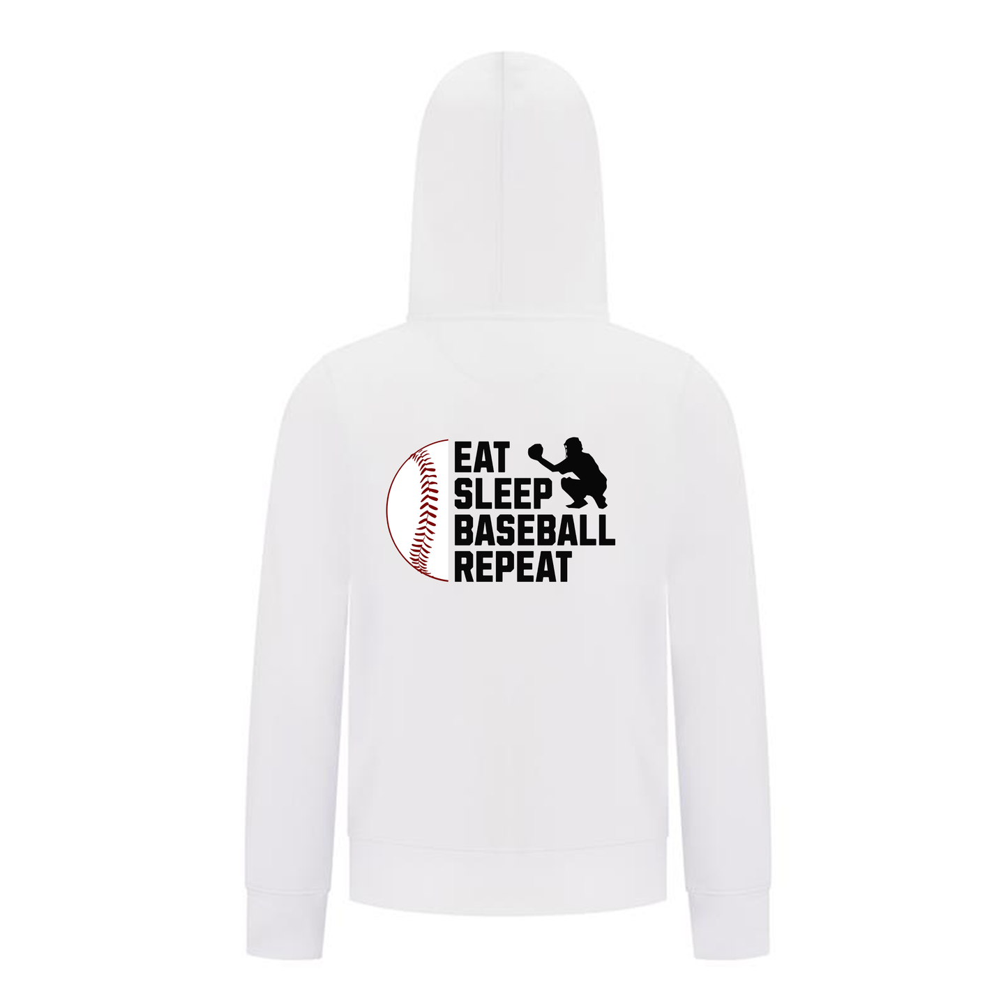 Everyday Kids Baseball Collection Boys Zip Up Hoodie – Classic Batter Silhouette Sports Sweatshirt