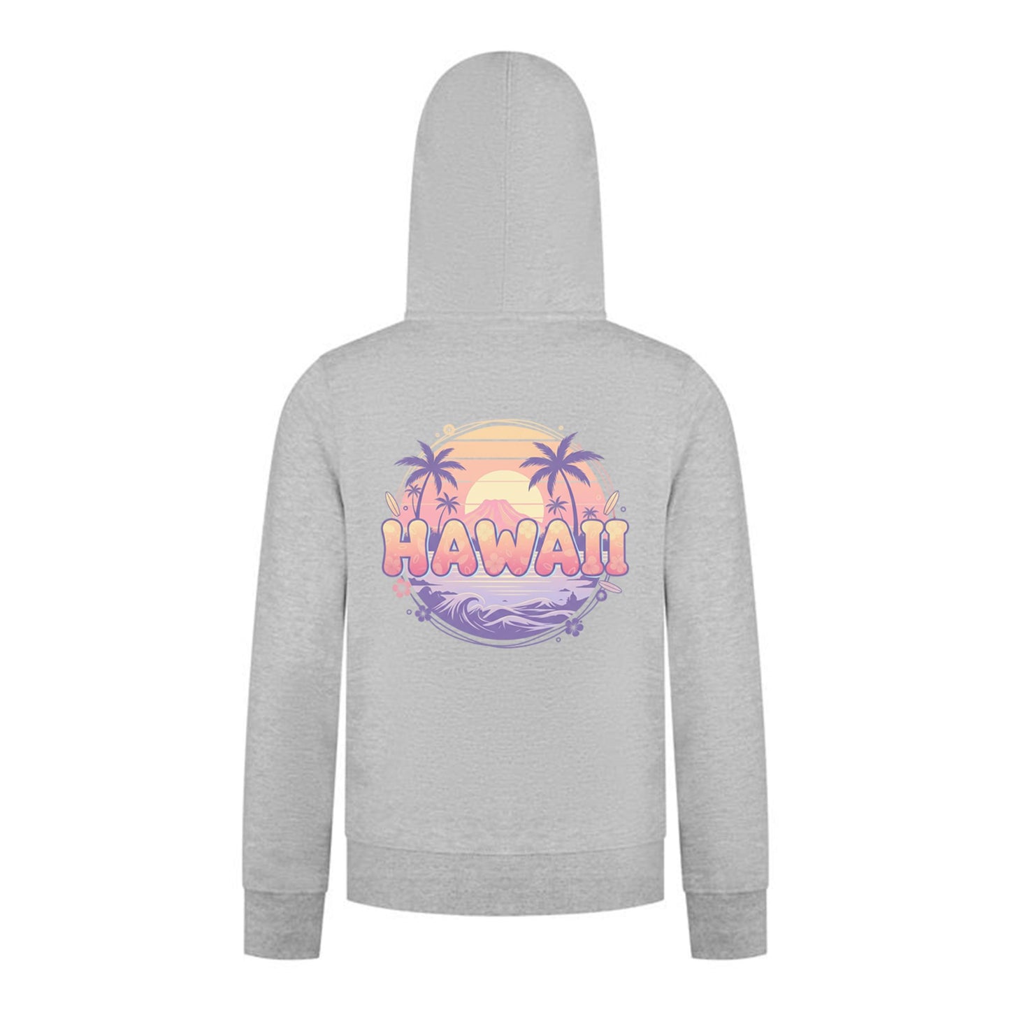 Everyday Kids Hawaii Sunset Zip Up Hoodie – Tropical Beach Palm Tree Sweatshirt