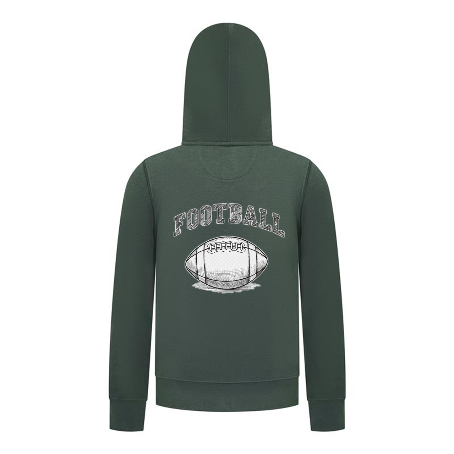 Everyday Kids Sports Collection Football Boys Zip Up Hoodie – Vintage Sketch Graphic Sweatshirt