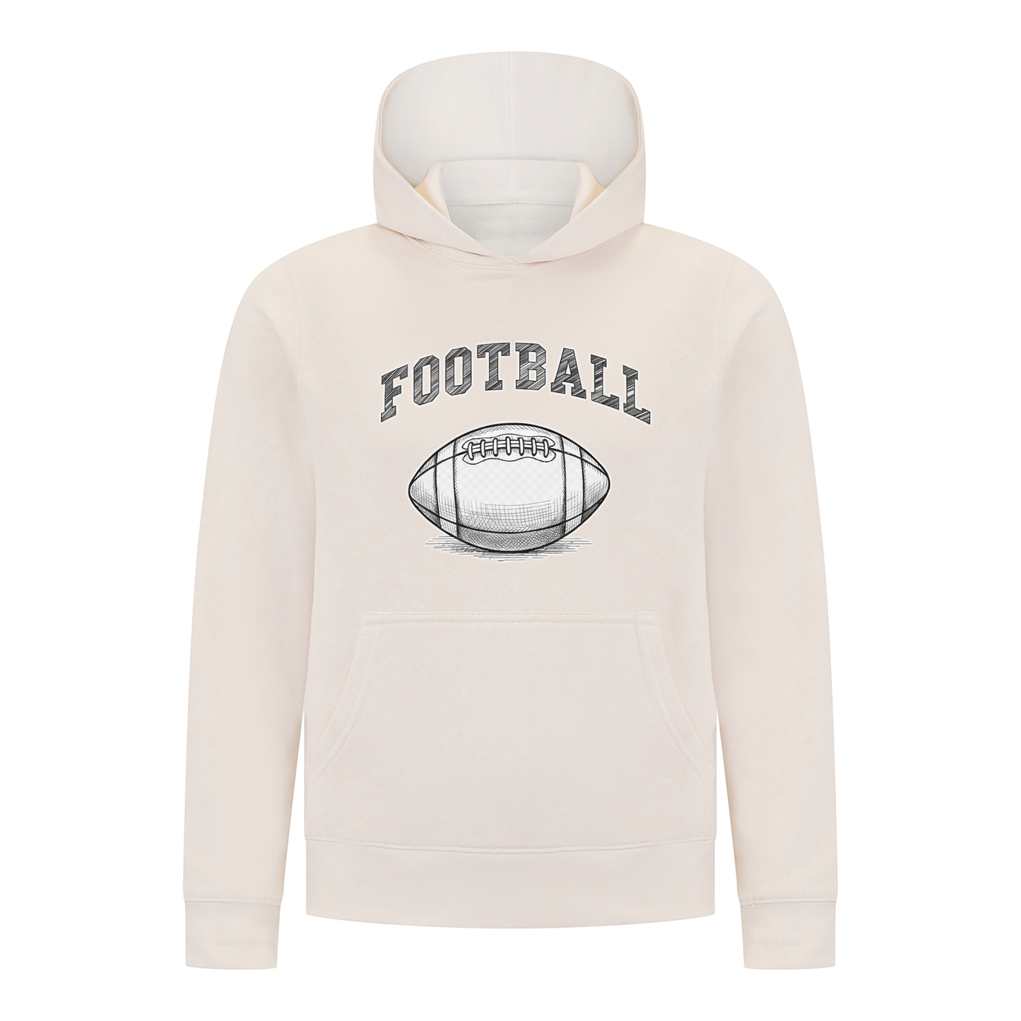 Everyday Kids Sports Collection Football Boys Pullover Hoodie – Vintage Sketch Graphic Sweatshirt