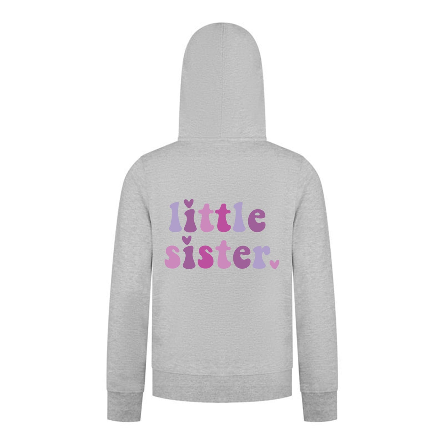 Everyday Kids Little Sister Girls Zip Up Hoodie – Cute Pastel Sibling Sweatshirt