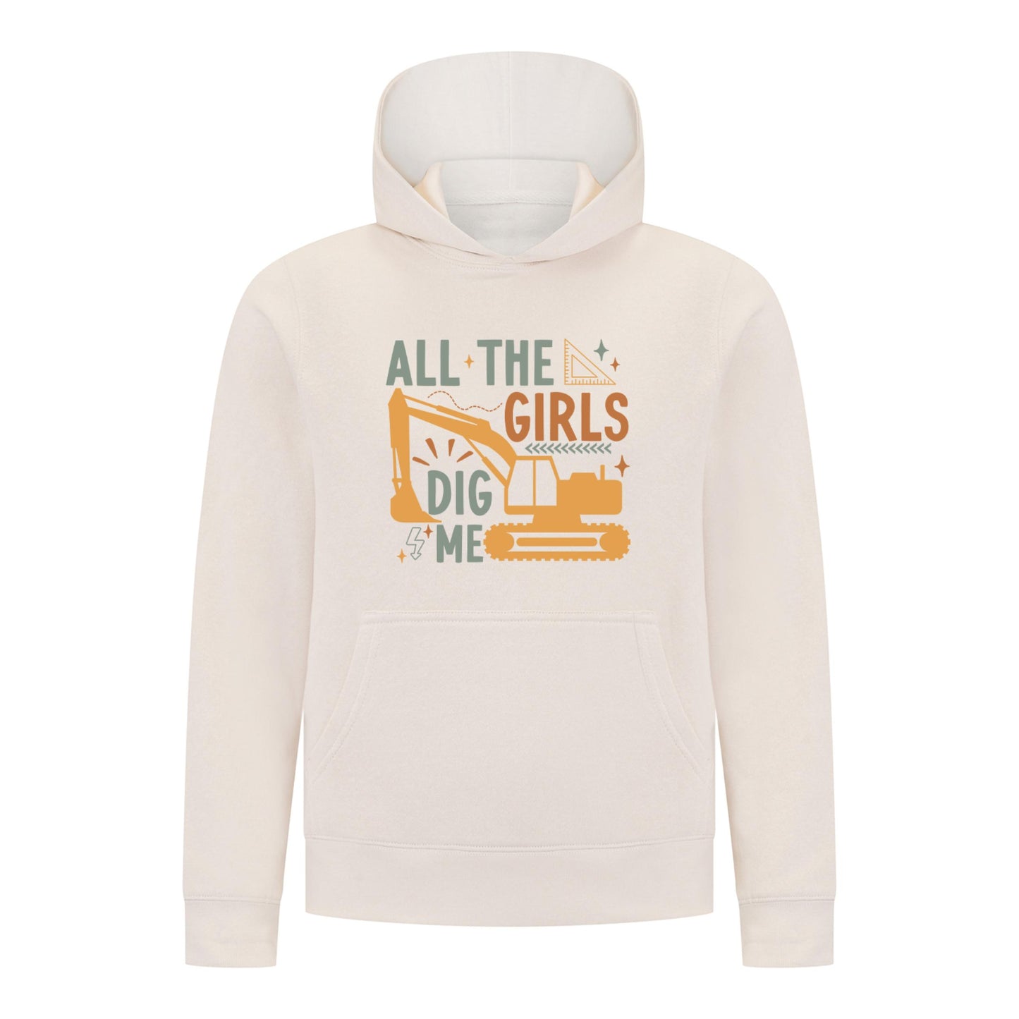 Everyday Kids All the Girls Dig Me Boys Pullover Hoodie – Funny Construction Truck Sweatshirt