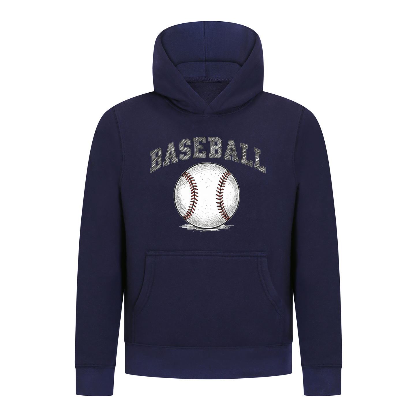 Everyday Kids Baseball Boys Pullover Hoodie – Classic Sketch Baseball Sweatshirt