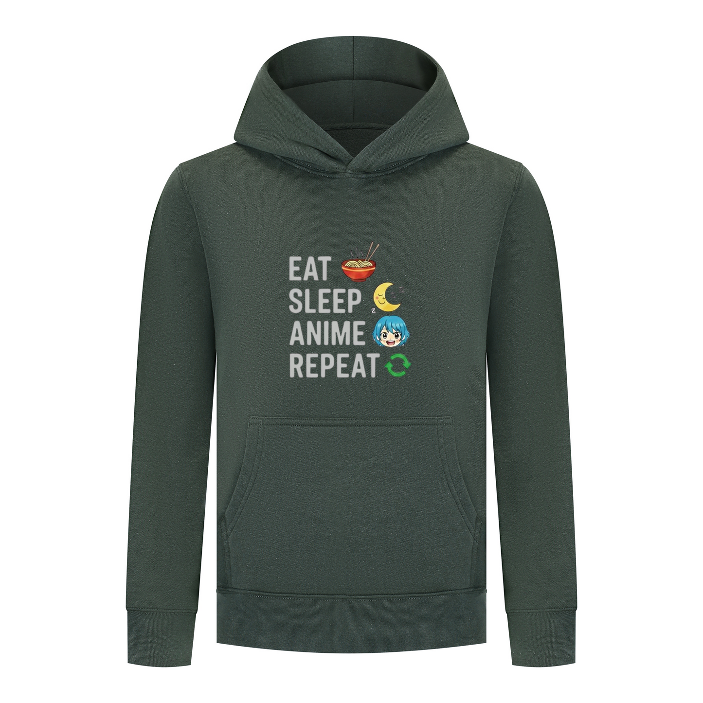 Everyday Kids Anime Collection Boys Pullover Hoodie – Soft, Cozy Sweatshirt with Cute Ramen & Moon Design