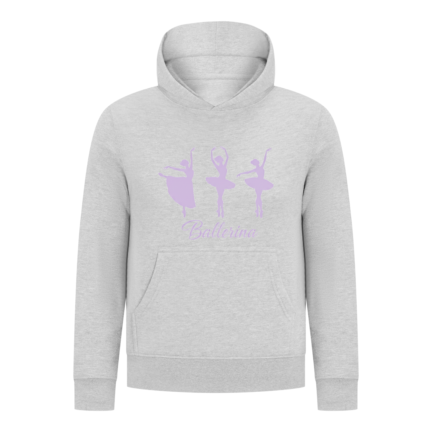 Everyday Kids Ballerina Girls Pullover Hoodie – Purple Dancer Silhouette Ballet Sweatshirt
